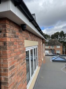 Outdoor CCTV camera installed for home security.