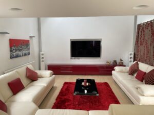 Surround Sound System Around Sofa